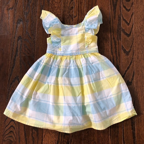 Tommy Bahama Other - *EUC* Tommy Bahama Girls 3T Blue/Yellow/White Flutter Sleeve A-Line Summer Dress